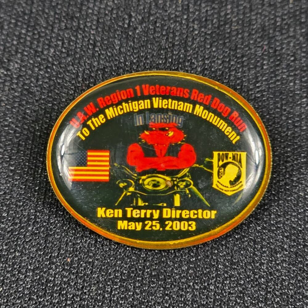UAW Veterans Red Dog Run Michigan Vietnam Monument Pin 2003